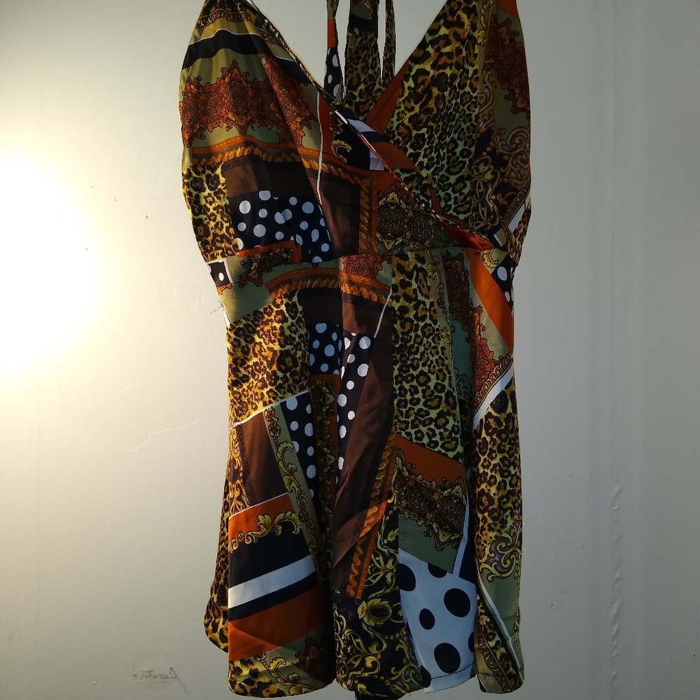 Baroque Scarf Print Wrapover  Playsuit